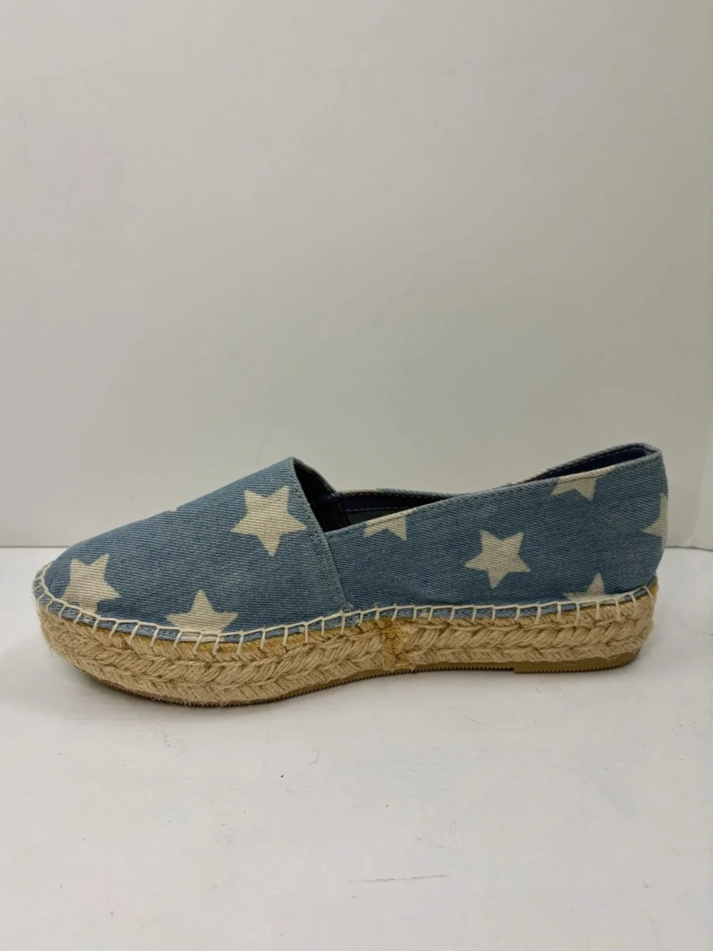 Steve Madden Talan Blue Star Espadrille Slip-On Shoes Size 10